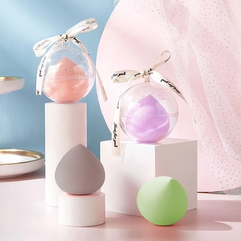 [Hàng mới về] Mút trang điểm tán kem nền không chứa latex hình quả đào mềm mại tiện dụng