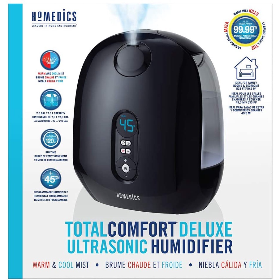 Máy tạo ẩm siêu âm khử khuẩn phun sương ẩm nóng lạnh phòng lớn Homedics UHE-WM130