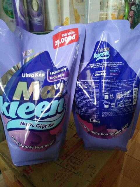 Túi nước giặt Max Kleen 2,4kg tiết kiệm hơn