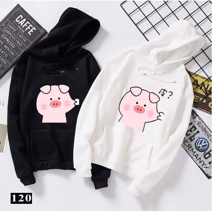 Áo Hoodie Thời Trang Unisex Nam Nữ Form Rộng In Hình Lợn Béo Siêu Cute Nhiều Màu Sắc Freesize Từ 40 đến  59kg