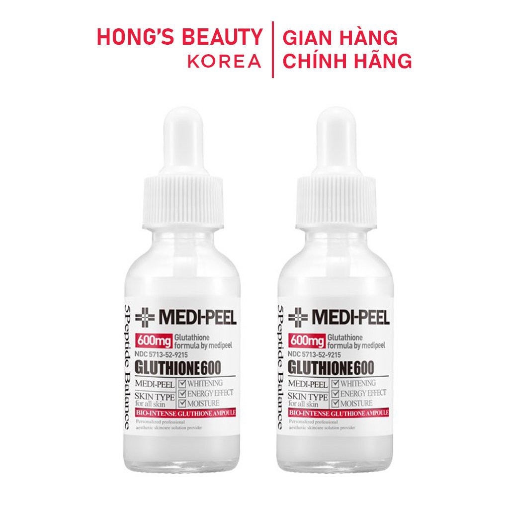 Tinh chất dưỡng trắng Medi Peel Bio Intense Glutathione 600 White Ampoule Serum Ngừa Nám, Trắng Da Mẫu mới- HONGS BEAUTY