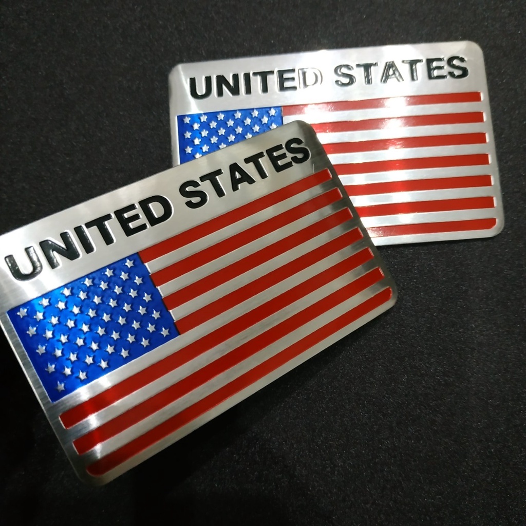 Tem Nhôm dán xe hình cờ Mỹ United States USA nhiều kích thước