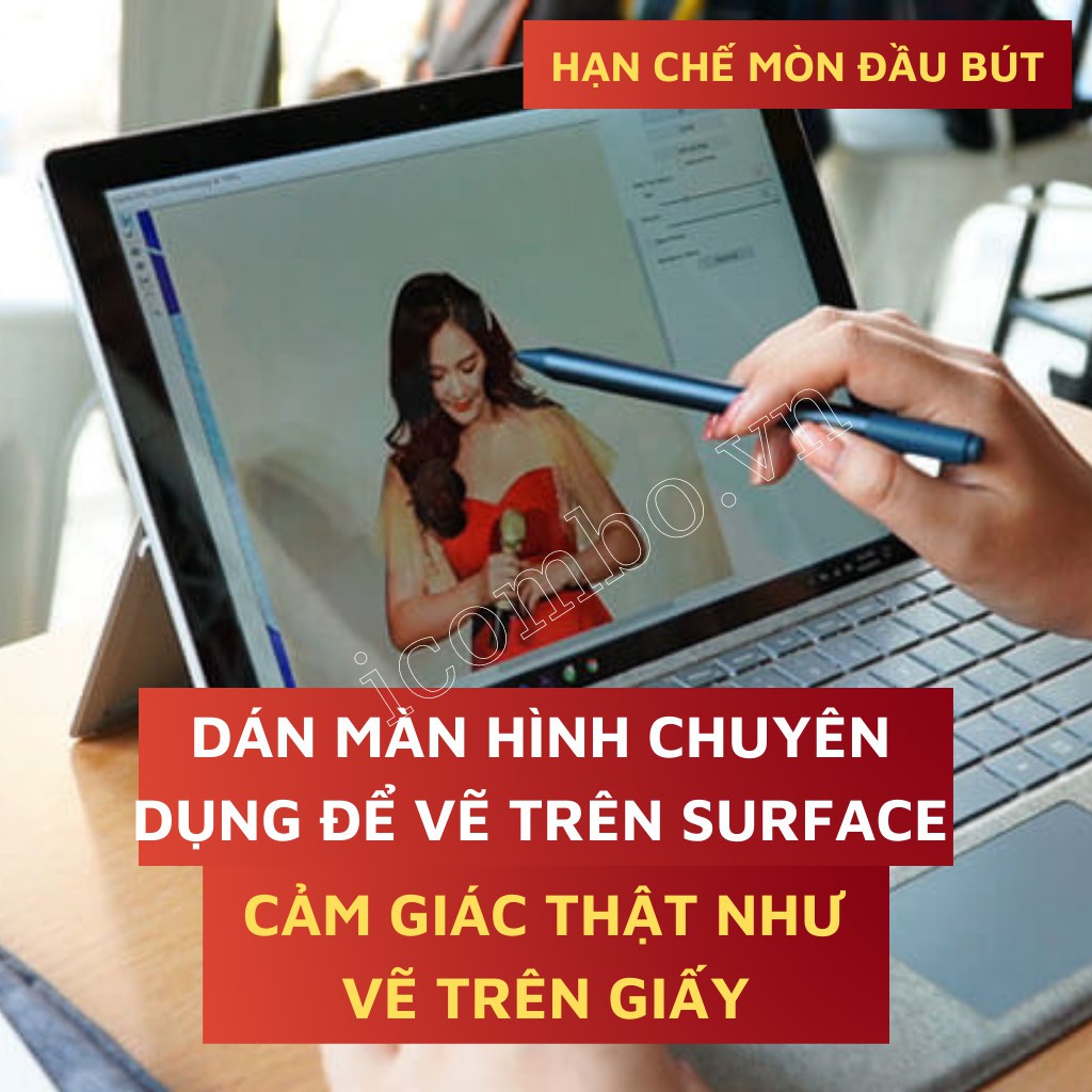 Dán màn hình surface paperlike  jquanmel  Pro 4/5/5/6/7, pro X, surface book, surface laptop nhám mờ để vẽ - DS06