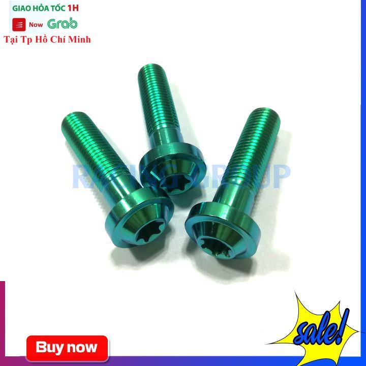 Ốc 10li60 GR5 Gắn Xe Máy Đầu Dù Có Gờ Màu Lục Bảo (Giá 1 Con)