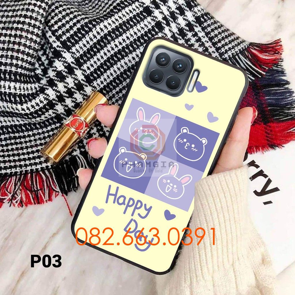 Ốp lưng ép kính Oppo A93 in hình hoạt hình