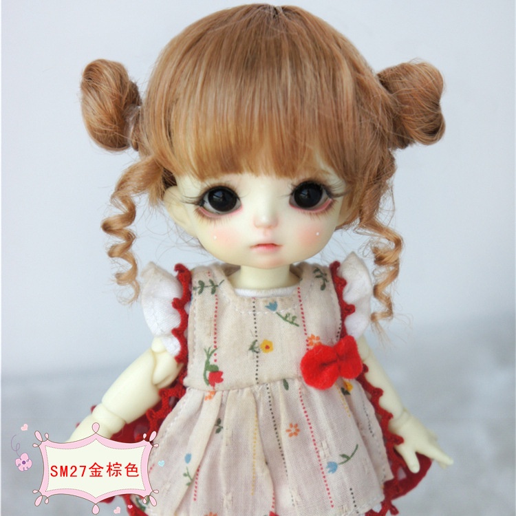 【Doll Wig】3-9inch BJD Ob11 baby ceramic doll wig with mohair wig "Little Nezha" (JD466)