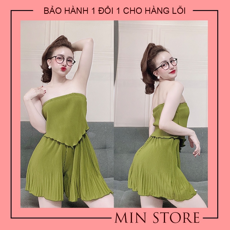Váy ngủ sexy chất thun xếp ly cao cấp 2 dây gợi cảm MIN SHOP VN1002 | BigBuy360 - bigbuy360.vn