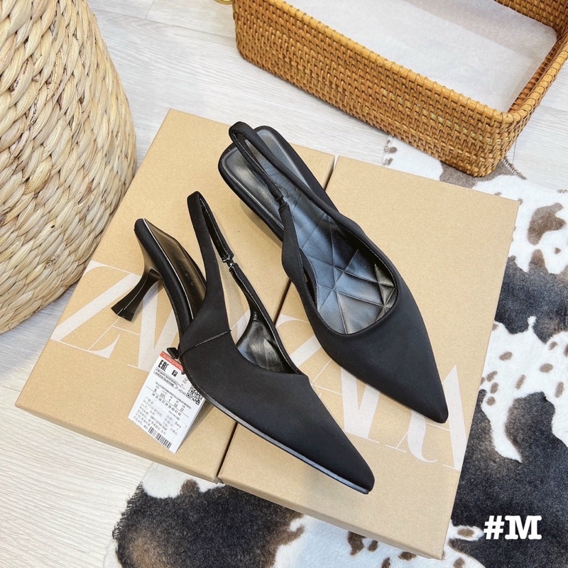 Dép cao gót. Dép sandal zara hoa đá gót 7p . FULLBOX (video thật)