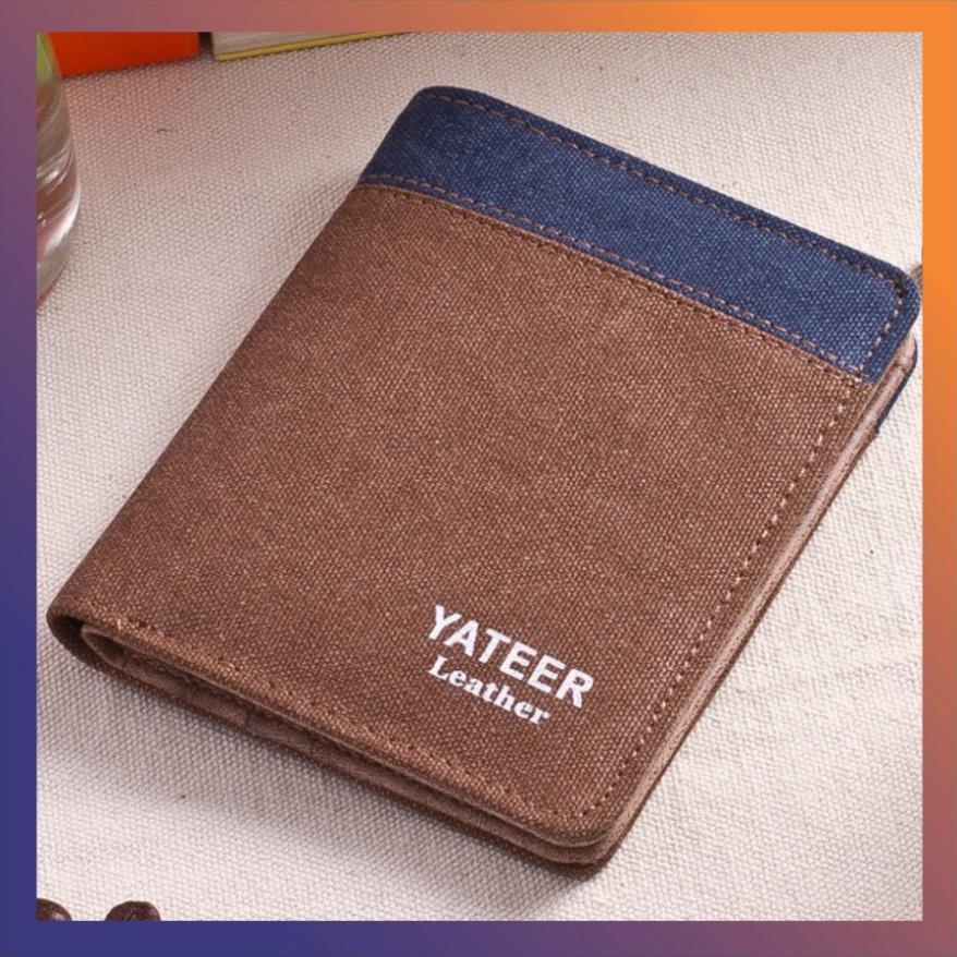 Ví nam dáng đứng cực chất bỏ túi nhiều ngăn da PU cao cấp lịch lãm YATEER ví nam đứng !