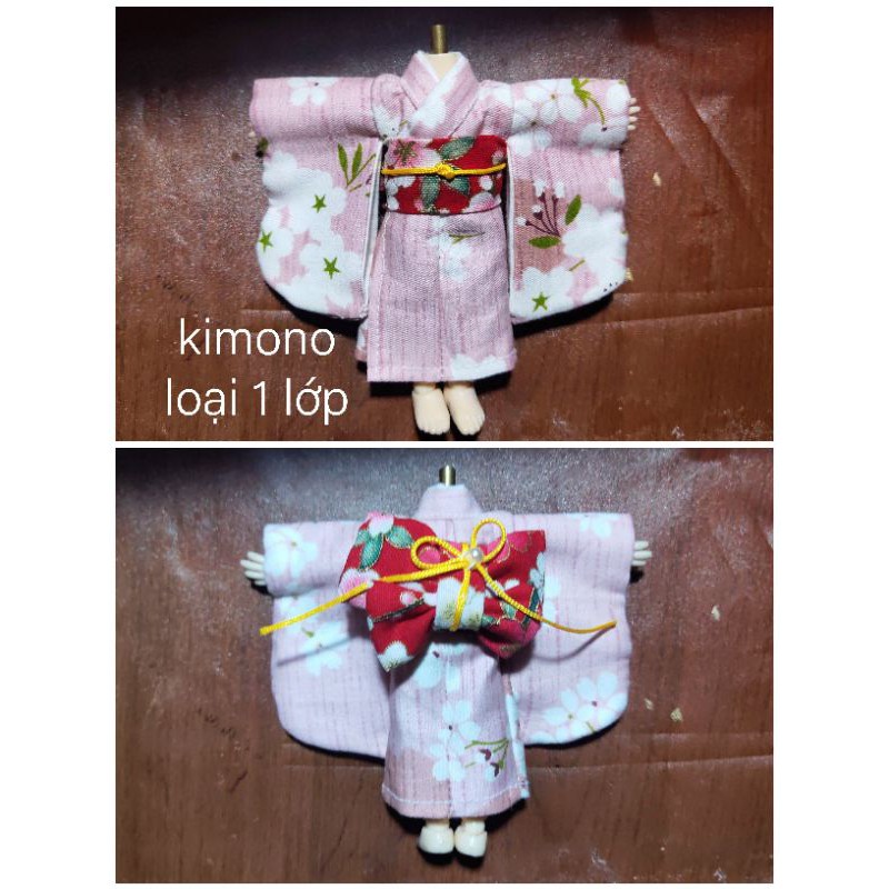 Trang phục handmade Yukata nữ, kimono cho búp bê obitsu11, ob11, nendoll, ddf, ymy