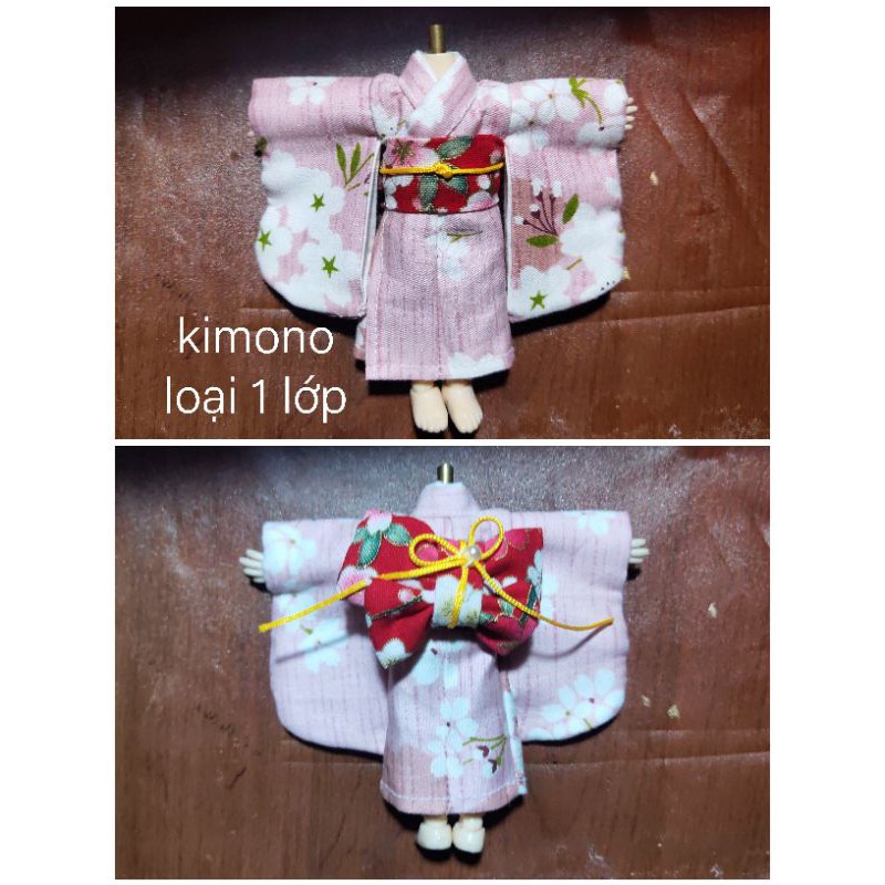 (màu 1-10) Yukata nữ, kimono cho búp bê obitsu11, ob11, nendoll, ddf, ymy