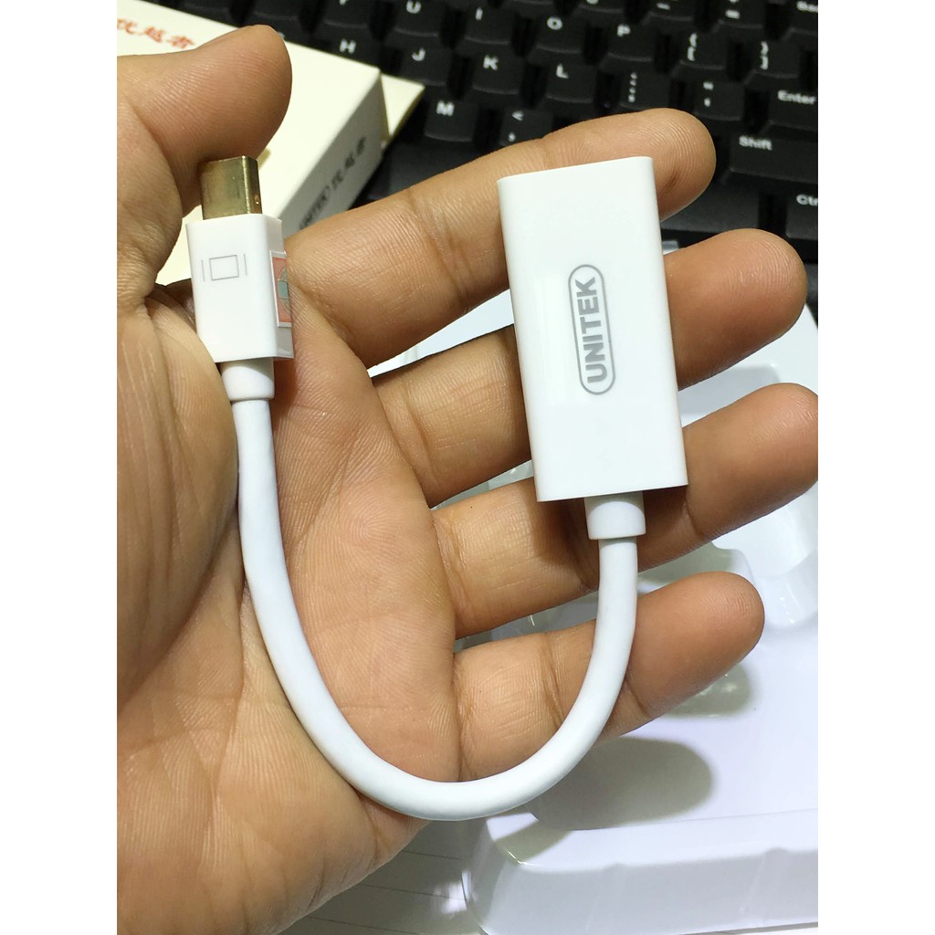 Cáp MiniDisplayport -&gt; HDMI 0.2m Unitek (Y 63245WH) chính hãng