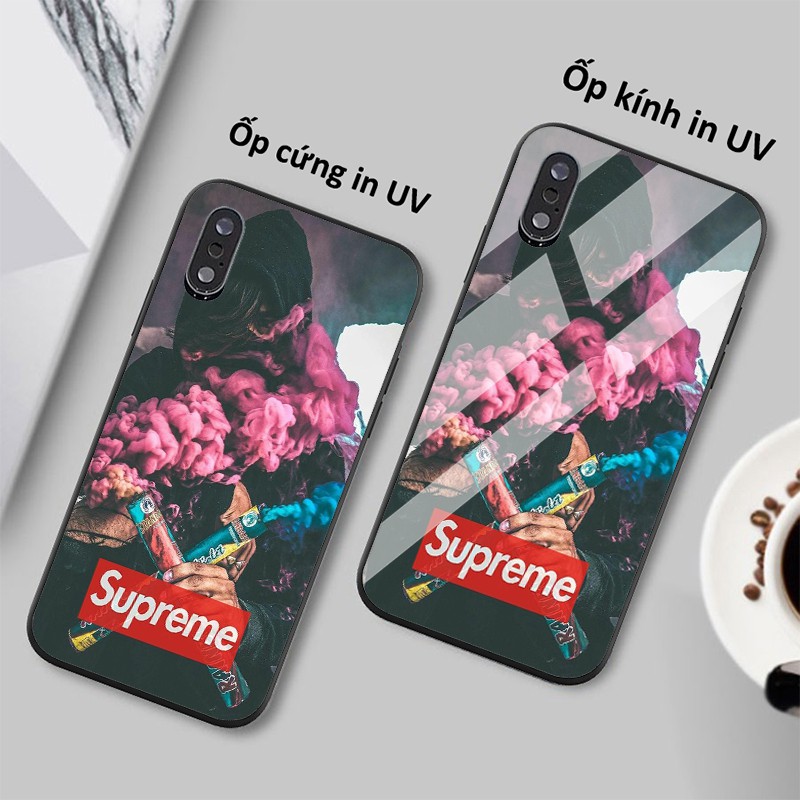 Ốp lưng cá tính SUPREME standard tỏa khói xanh hồng iphone 6s/6/7/8 plus/x/xr/xsmax/11/11 pro max/12/12 promax BRAND0014