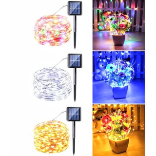 BỘ DÂY LED TRANG TRÍ CHẠY ĐIỆN NĂNG LƯỢNG MẶT TRỜI CẢM BIẾN NHẤP NHÁY MÀU CỰC ĐẸP