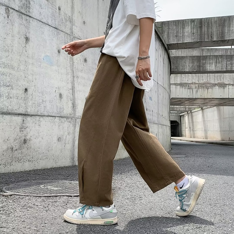 Quần Dài Ống Rộng Phong Cách Retro Nhật Bản Cho Nam Size M-2XL
