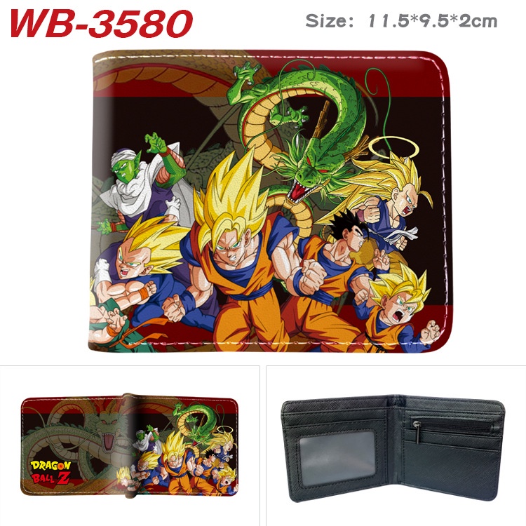 Ví Dragon Ball gập ngắn nam da PU in hình Songoku 7 Viên ngọc rồng