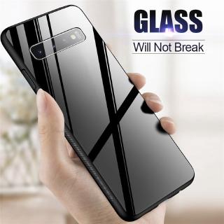 Ốp điện thoại khung silicon mặt kính cường lực cứng sáng bóng cho Samsung Galaxy S11 S11e S10 S9 S8 Plus S10e