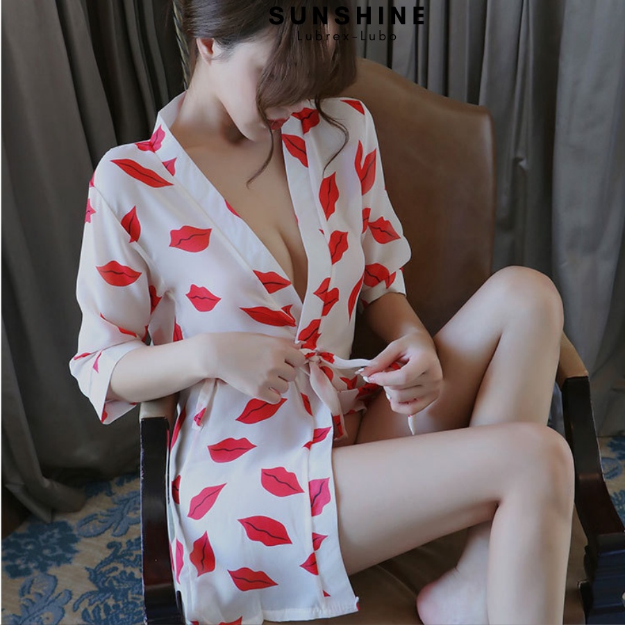 Áo choàng Ngủ Sexy Voan Xuyên Thấu Gợi Cảm SUNSHINE LUBREXLUBO_KMN1214