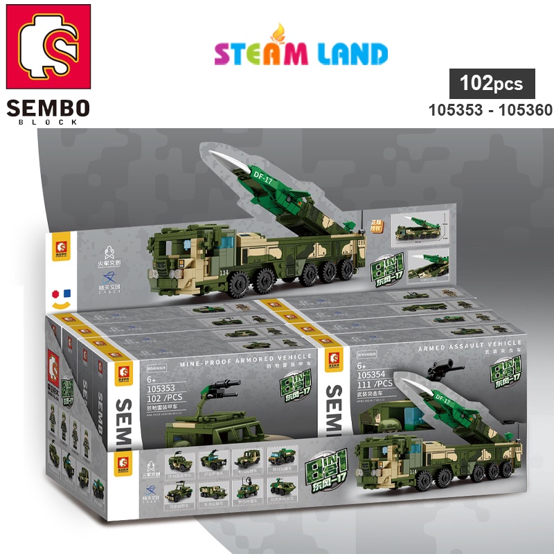 Đồ Chơi Lắp Ráp Xe Vận Tải Quân Sự – Sembo 105358 -Steamtoys