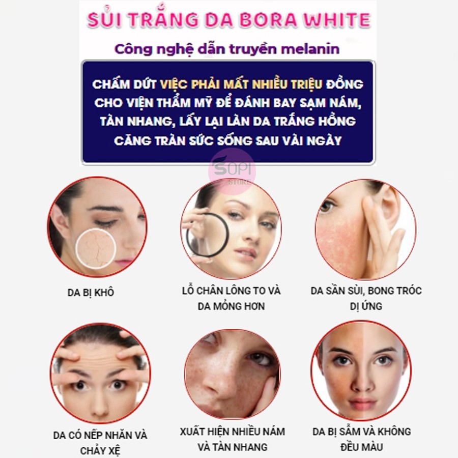 [Mua 3 tặng 1] Bora White - Viên sủi trắng da Hàn Quốc chính hãng Tuýp 20 viên - Sopi Store