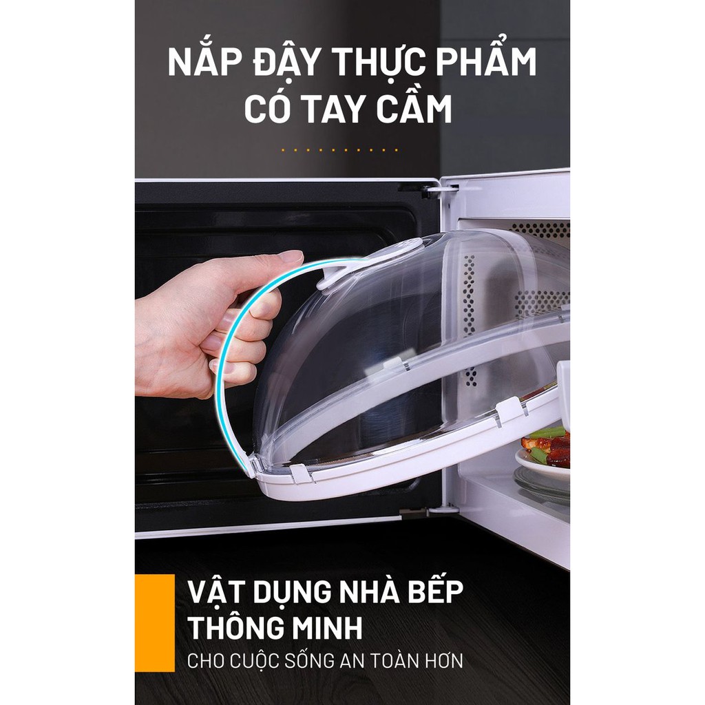 Nắp đậy thực phẩm có tay cầm - Nắp đậy lò vi sóng - Chất liệu nhựa PP an toàn | BigBuy360 - bigbuy360.vn