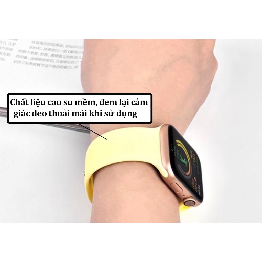 Dây Apple Watch cao su chống bẩn siêu mềm cho đồng hồ thông minh Series 1/2/3/4/5/6/SE T500 - Orio