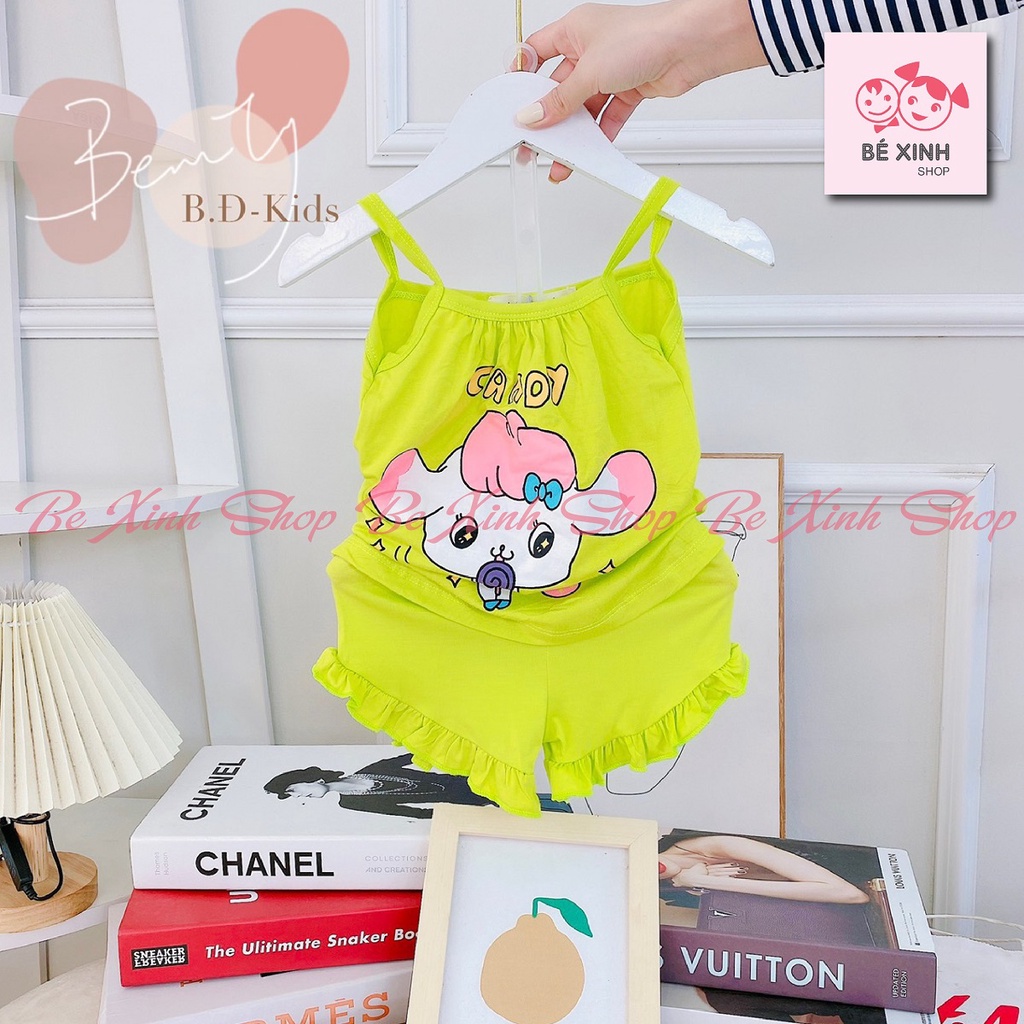 Bé gái Quần áo đồ bộ hè 2 dây cho bé gái Minky Mom [Cực Hot] Bộ hai 2 dây sét đồ cho bé gái mùa hè vải thun lạnh 2_DÂY