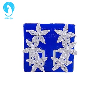 Bông tai bạc nữ Tam Hoa chất liệu bạc S925 phụ kiện trang sức bông tai bạc nữ Miêu Bạc B400521