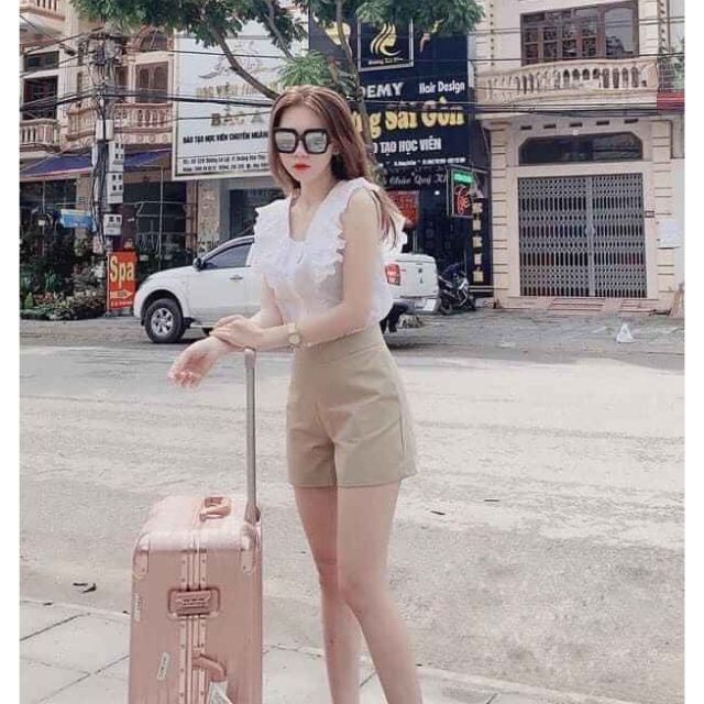 [Trend 2020] Set áo sơ mi bèo kèm quần short
