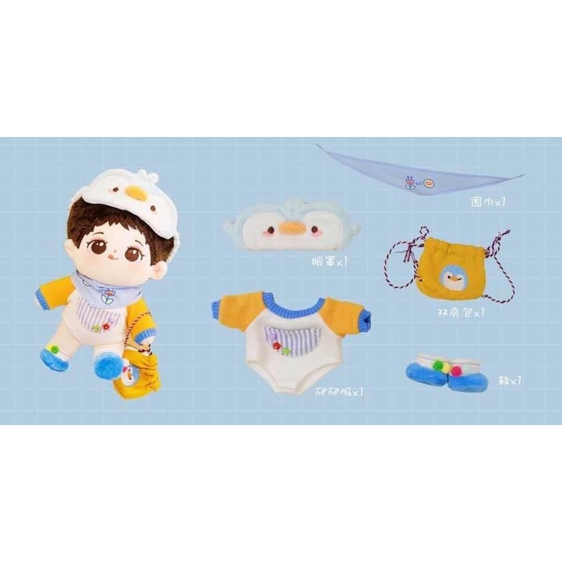 Outfit chim cánh cụt cho doll 15,20cm