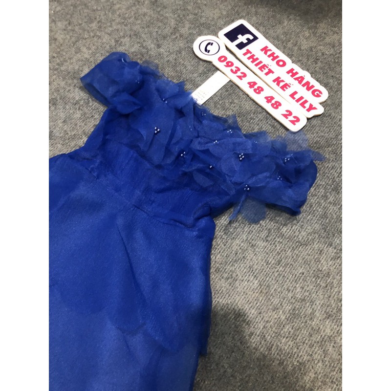 ĐẦM MÃI TẦNG TRỄ VAI ĐÍNH HOA 3D ( ảnh và video thật 1000%)