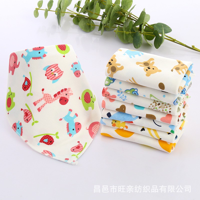 Khăn yếm tam giác chất cotton 2 lớp dày dặn cho bé 0-4 tuổi cúc bấm 2 nấc tiện lợi đủ họa tiết đáng yêu BiBoShop-001