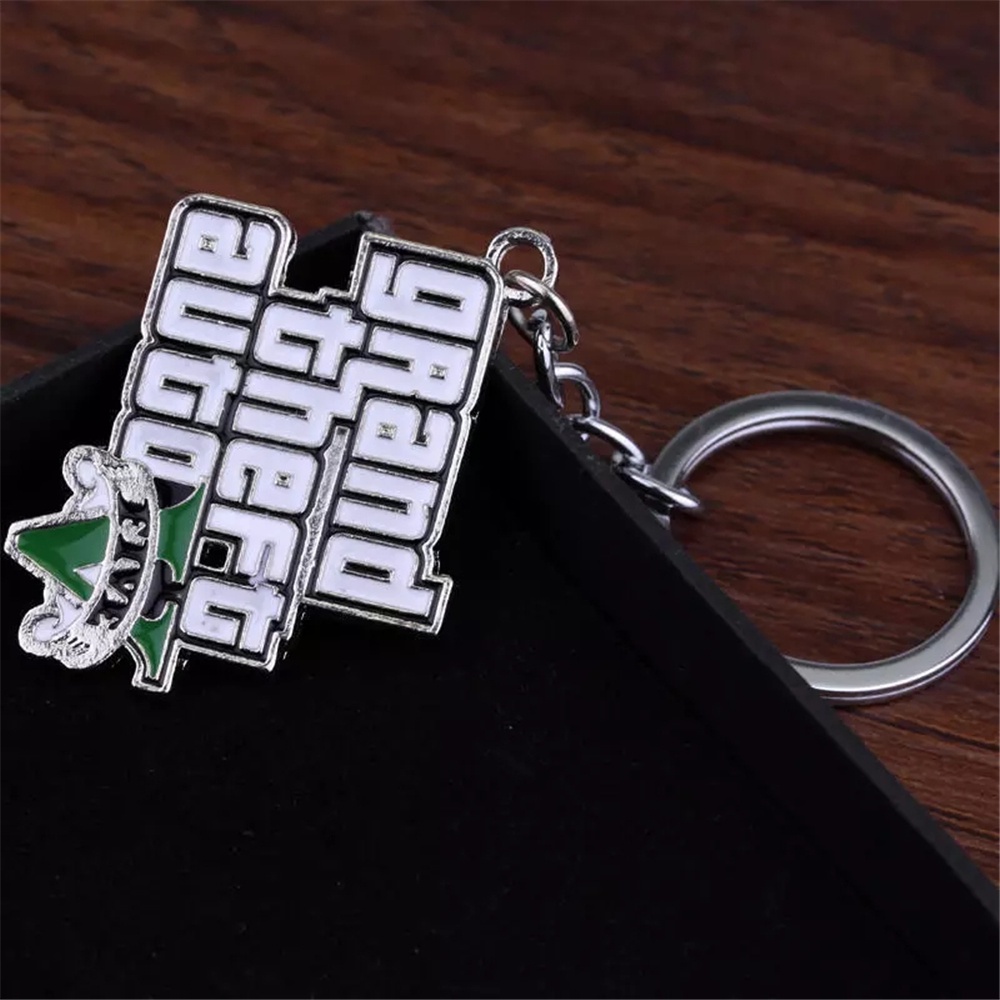 Móc khóa gắn mặt hình máy chơi game GTA V PS4 Xbox PC phong cách GTA AARON1