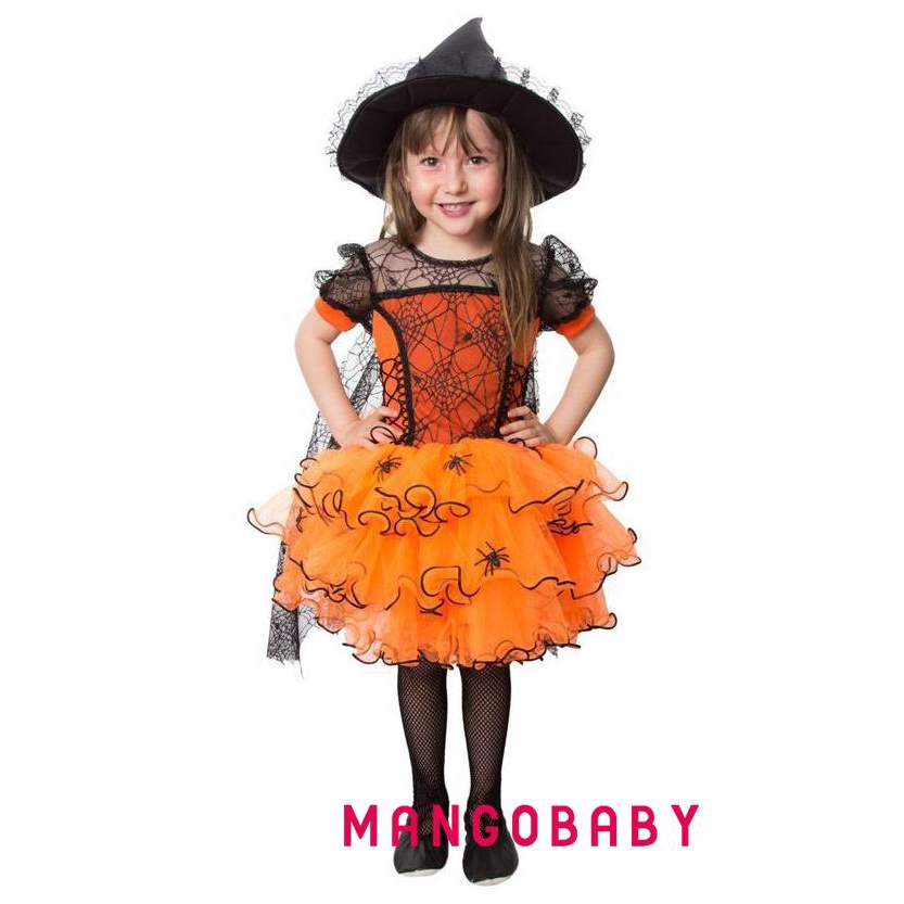 Đầm hóa trang phù thủy thiết kế dễ thương cho bé gái vào dịp Halloween