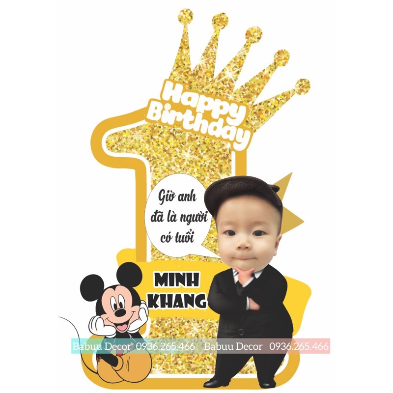 In cột số tuổi kèm chibi cho bé