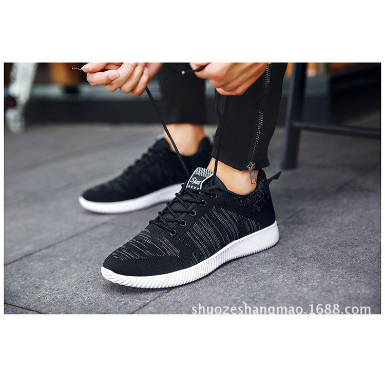GiàyThể Thao  Nam Giày Sneaker 2022 trắng đen nhẹ êm vải thoáng khí giữ nhiệt hd85