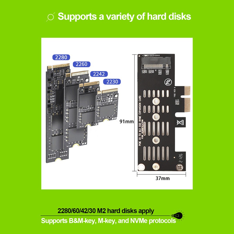 Thẻ Mở Rộng Ổ Cứng M2 SSD NVME Sang PCIE X1 PCIE X1 Sang M2
