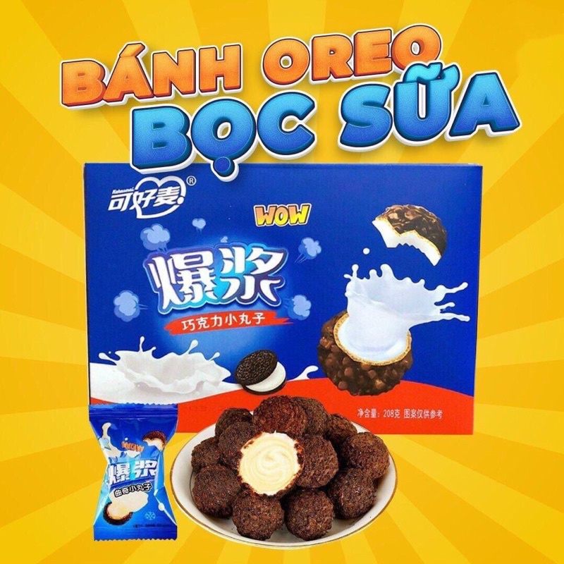 Bánh Oreo Bọc Sữa,Hộp 200g,(21 cái)Béo Ngọt Siêu Ngon