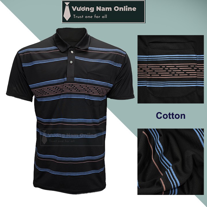 Combo 3 áo thun nam ngắn tay cổ bẻ sọc ngang, giao màu ngẫu nhiên, áo thun nam form rộng size rộng có video | BigBuy360 - bigbuy360.vn