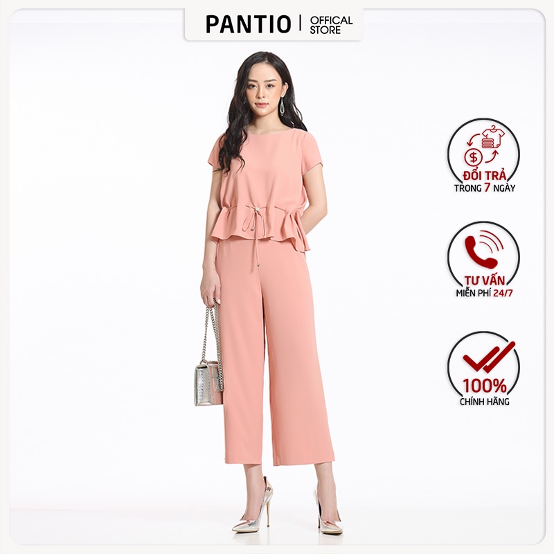 Quần lửng họa tiết trơn dáng suông BQL52195- PANTIO