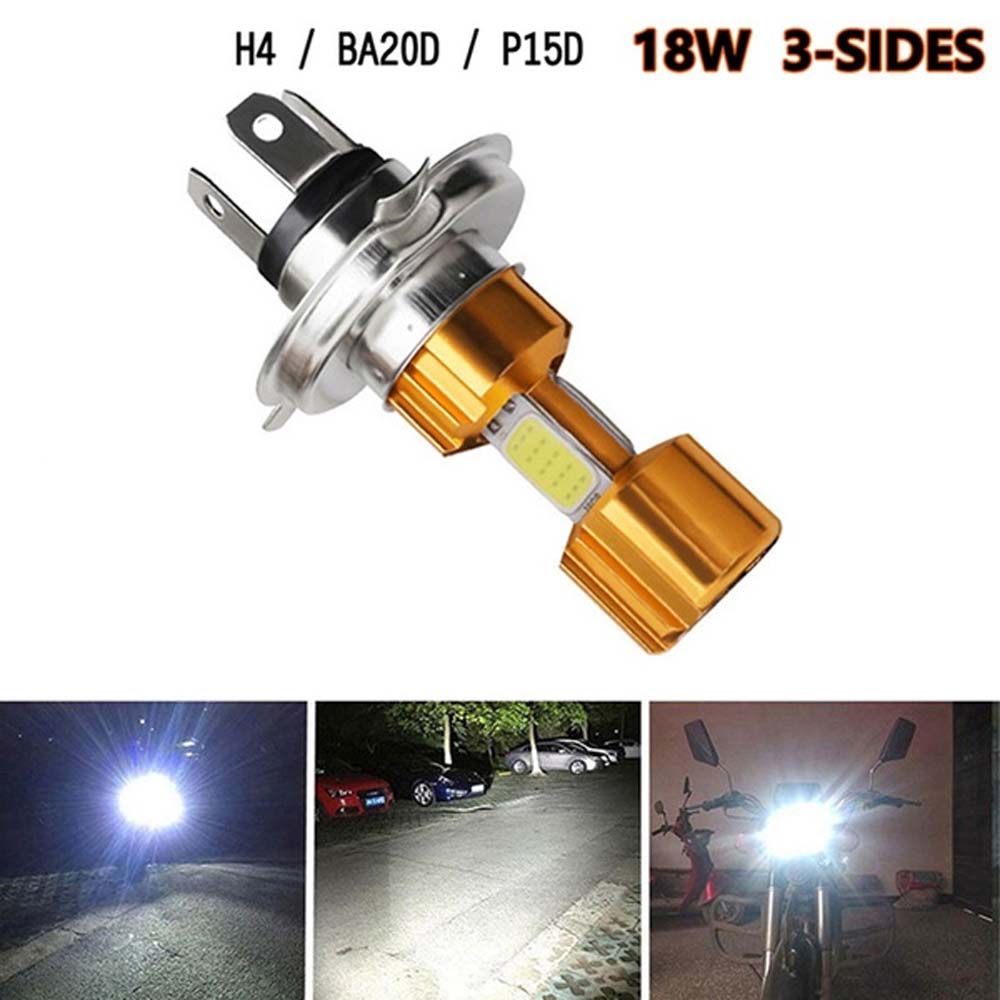 Bóng đèn pha xe máy LED H4 BA20D 2000LM  cao/thấp 12V 18W