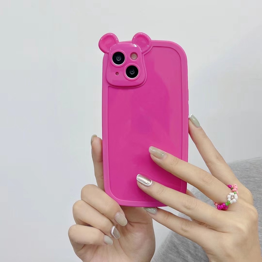 Ốp Điện Thoại Mềm In Hình Tai Gấu Cho Iphone 13 pro max 12 pro max 11 pro max
