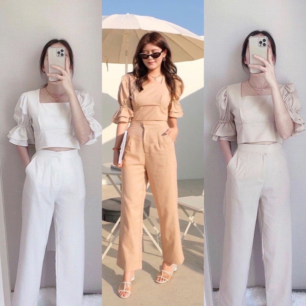 Bộ áo liền quần công sở phong cách Hàn Quốc Bs-set0060 nhập khẩu cho nữ