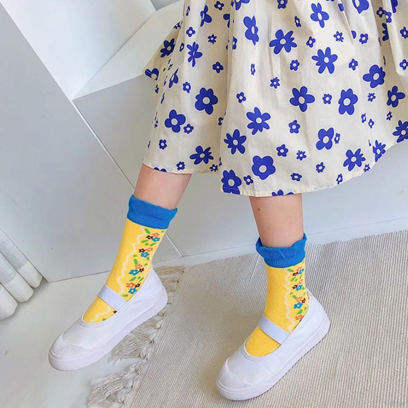 Vớ cotton thêu họa tiết phong cách Hàn Quốc dễ thương cho bé