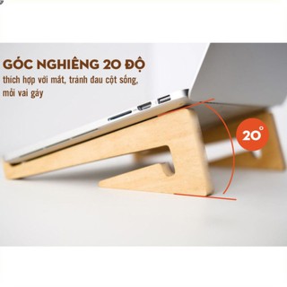 Đế Tản Nhiệt Laptop Gỗ Giá Đỡ Macbook Air Pro 13 inch, 14 inch, 15 6 inch, 17 inch gấp gọn để bàn đa năng