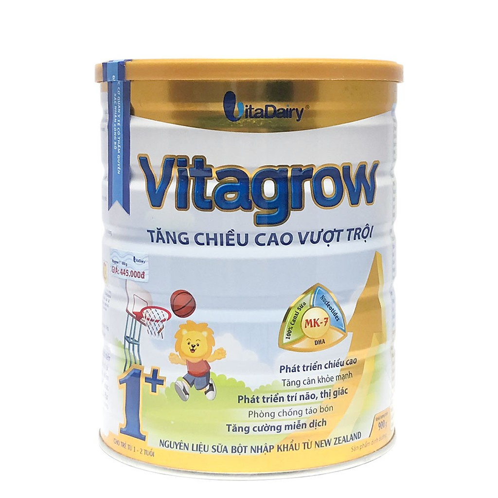 Lon Sữa 900g Vitagrow Vitadairy.Giúp Tăng Chiều Cao Vượt Trội