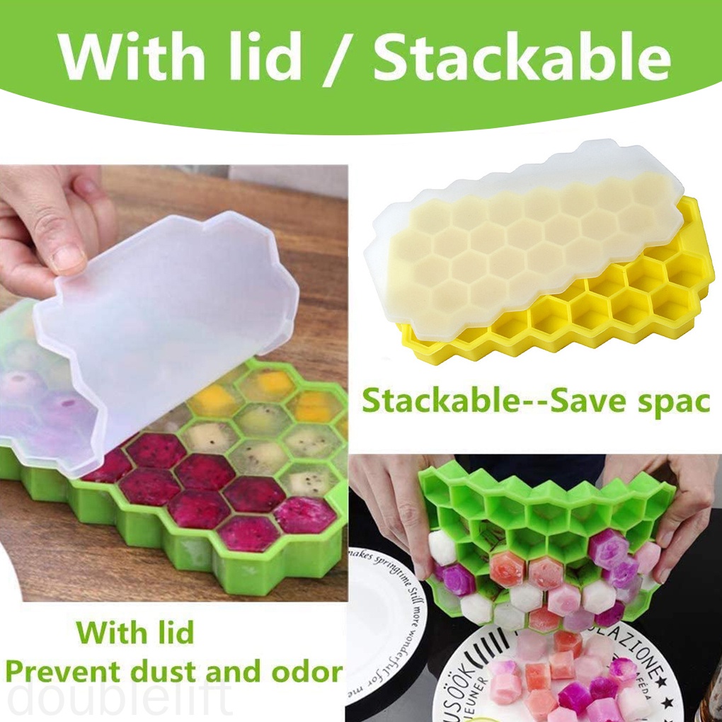 Khuôn Silicone Làm Đá Viên 37 Ngăn Chống Dính