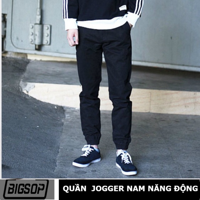 Quần Jogger BIGSOP Kaki Nam màu đen