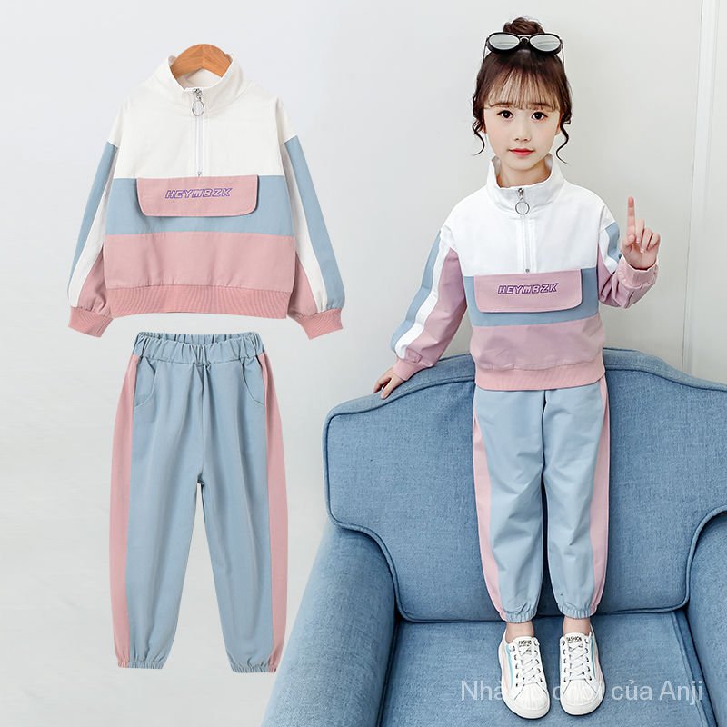 New Sports Suit Girls Spring And Autumn Children7 Two-Piece Children8Fashion Girls9
