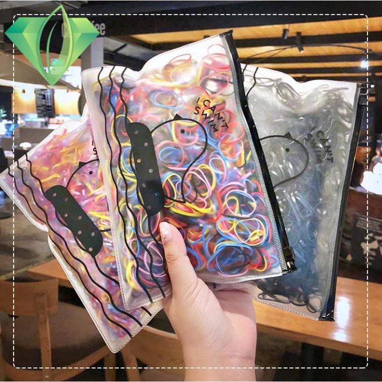 Dây Buộc Tóc SOLANO Dây Chun Buộc Tóc Set 1000 Chun Buộc Tóc Màu Sắc Cho Bé Gái FA-001286